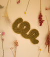 Textile piece '70's avocado green Swirl'