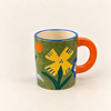Tasse verte en céramique Fleurs