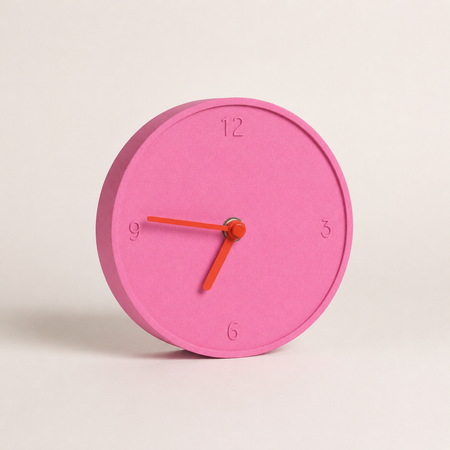 Horloge ronde bicolore fuschia