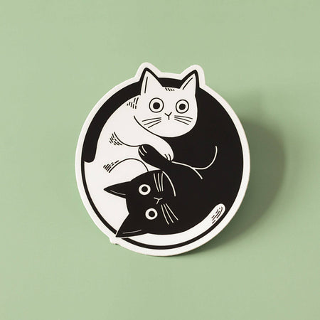 Autocollant Chats Yin Yang