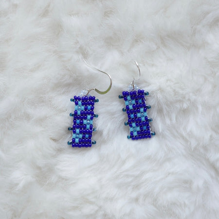 Boucles d'oreilles boutons Blue Flower