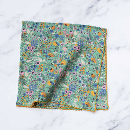 Foulard carré champs fleuri