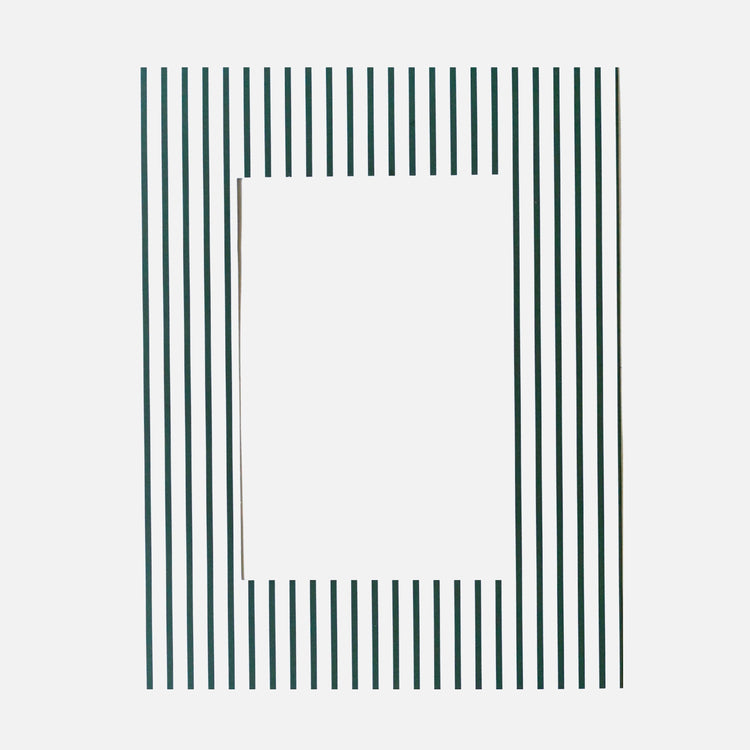 Passe-partout rayé vert forêt 11x14po [Ouverture 6x9po]