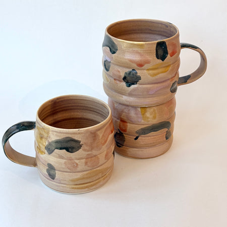 Grande tasse sable et verte