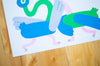 Affiche risographie 'Dancing Ducks'