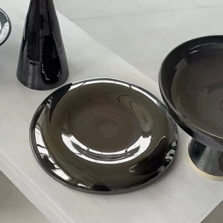 Grande assiette Bubble chrome