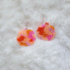 Boucles d'oreilles ronde Pink Marble