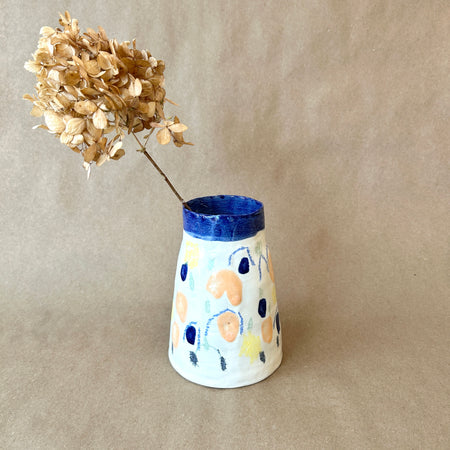 Vase moyen abstrait en céramique no.417