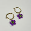 Flower Face Clay Earrings [Various Colors] 
