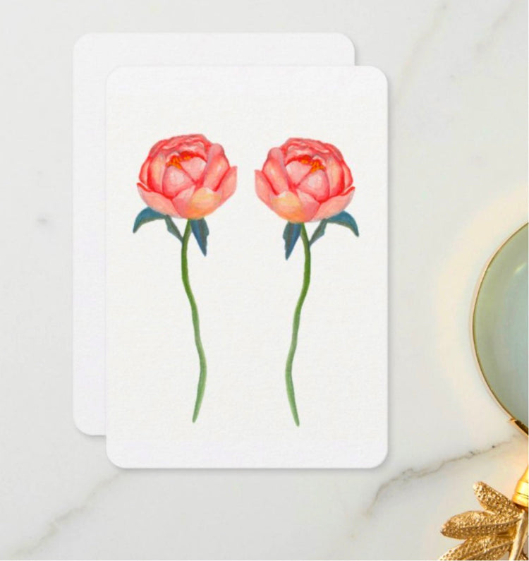 Carte de souhait Pivoines