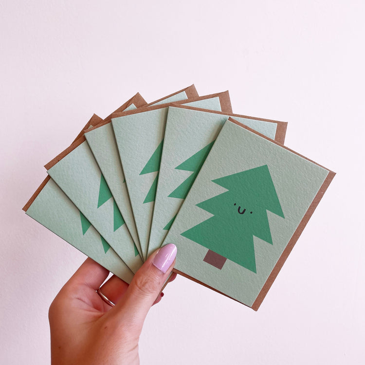 Mini carte de souhaits Sapin cute
