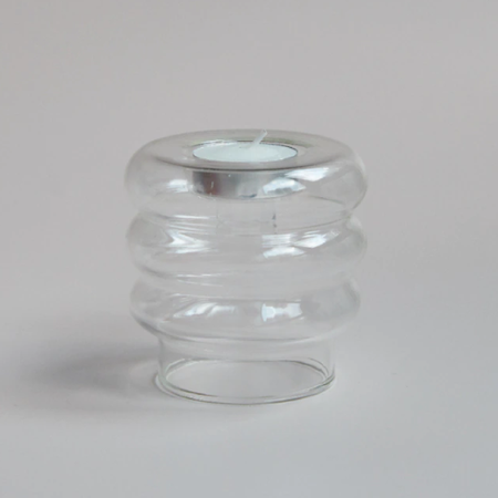 Wavy Glass Candle Holder [Various Colors] 