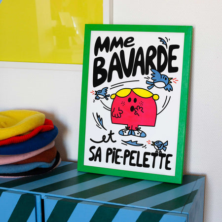 Affiche risographie 'Madame Bavarde'