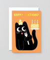 Carte de souhaits Happy Birthday Cat Cake