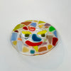Small glass plate 'Happy face' confetti [unique piece] 