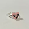Heart face clay ring [varied colors] 