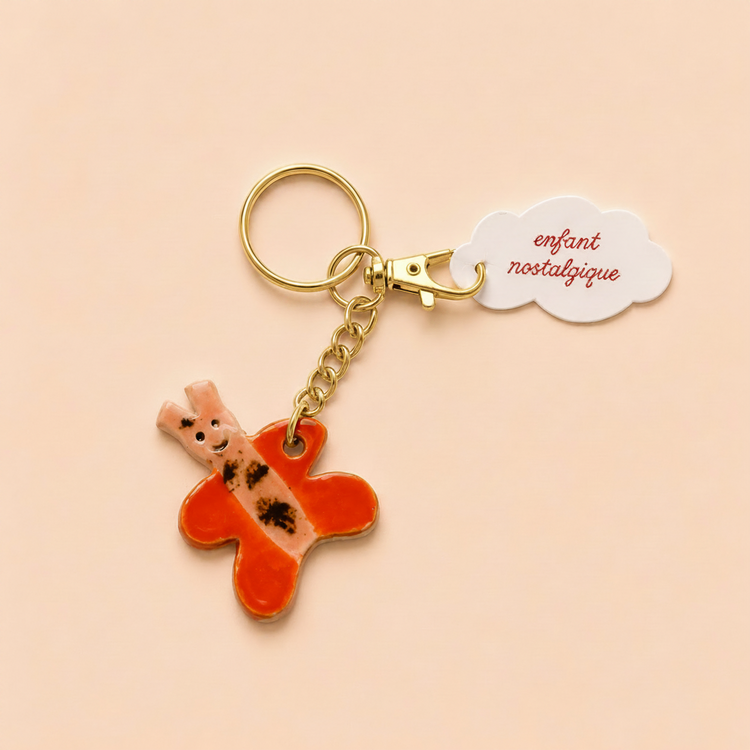 Porte-clé 'Papillon' en céramique