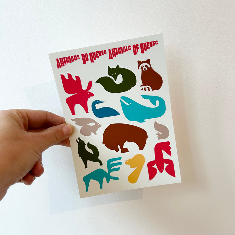 Animals of Quebec sticker sheet 