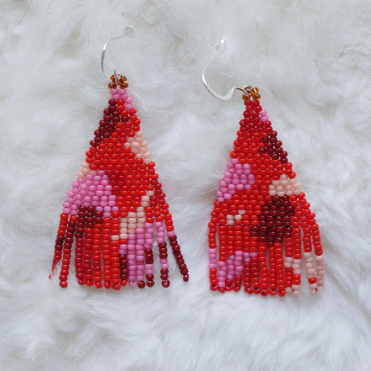 Boucles d'oreilles franges Red Marble