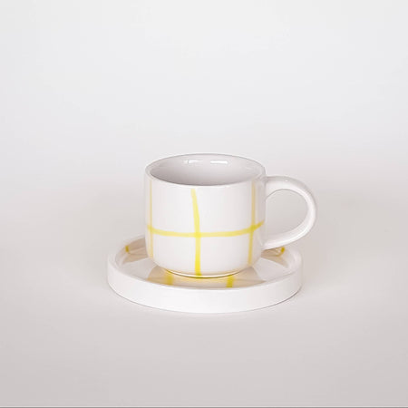 Tasse espresso et soucoupe spiaggia jaune