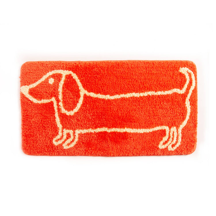 Tapis de bain Teckel orange