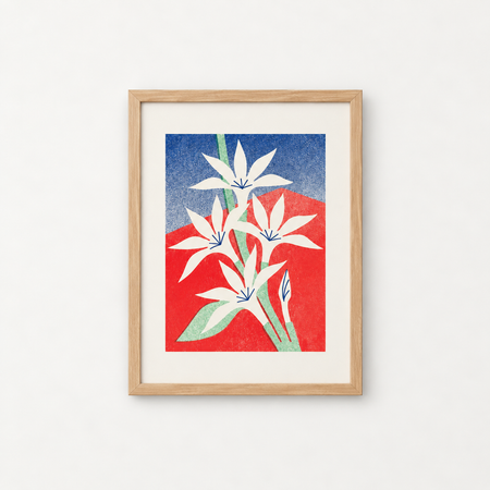 Affiche risographie 'Fleur de café'