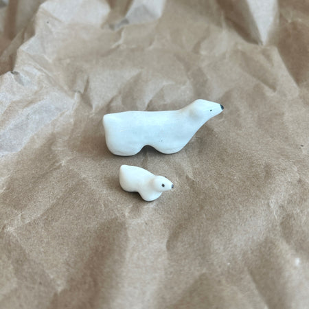 Sculpture figurine 'Polar Bear Mother and Son'
