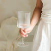 Clear Ripple Square Wine Glass