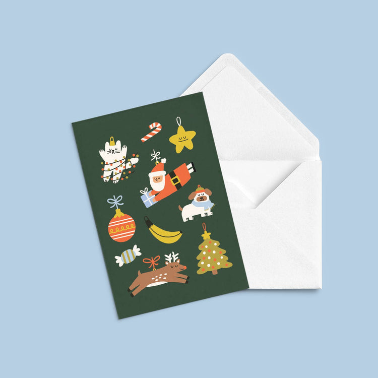 Carte de souhaits Ornements de Noël