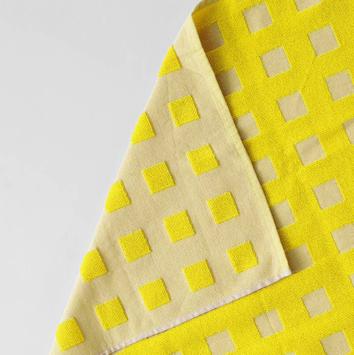 Linge à vaisselle carrés jaunes