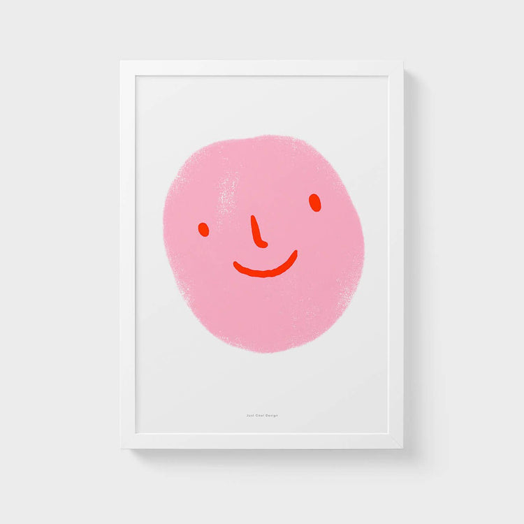 Affiche 'Pink happy emoticon'