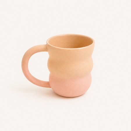 Grand tasse pêche-rose en céramique