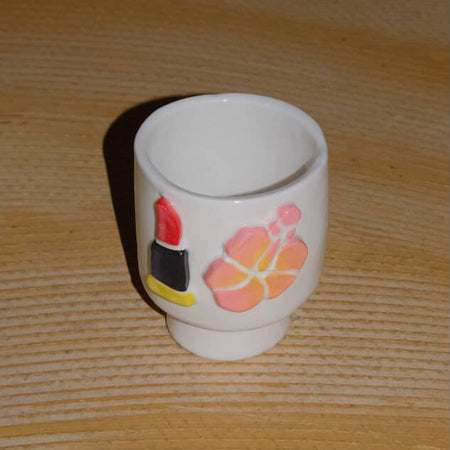 Hibiscus Lipstick Ceramic Tumbler Mug