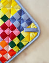 Rainbow checks mitt and trivet set