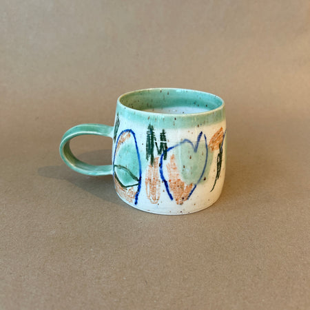 Large abstract ceramic mug no.143 