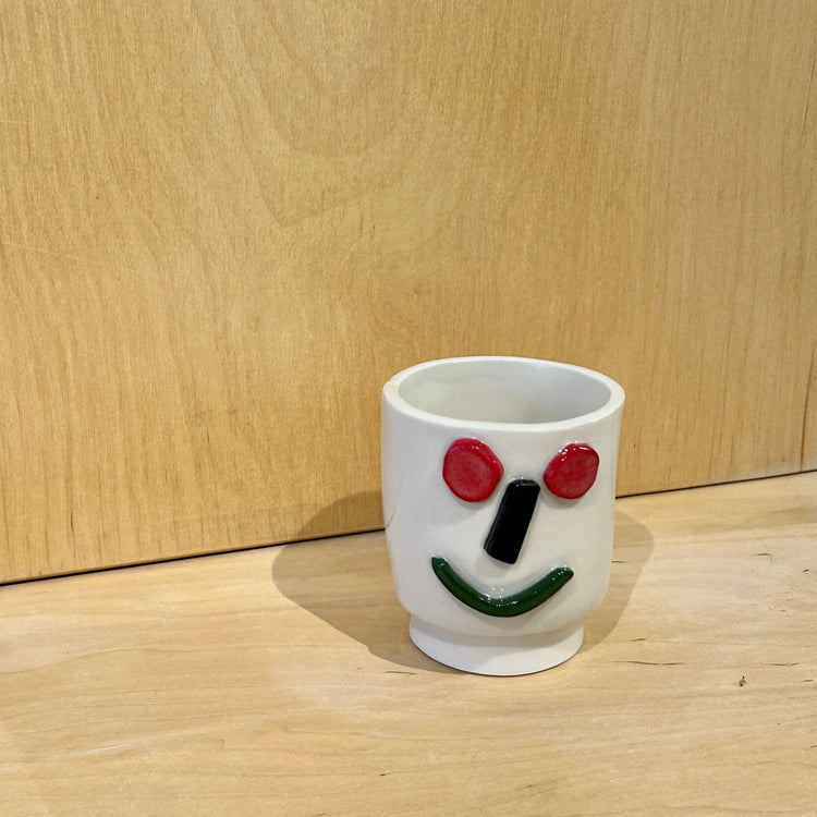 Porcelain tumbler cup Smiling man