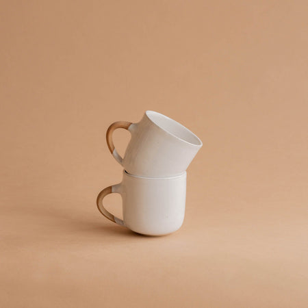 Tasse en grès Blanc