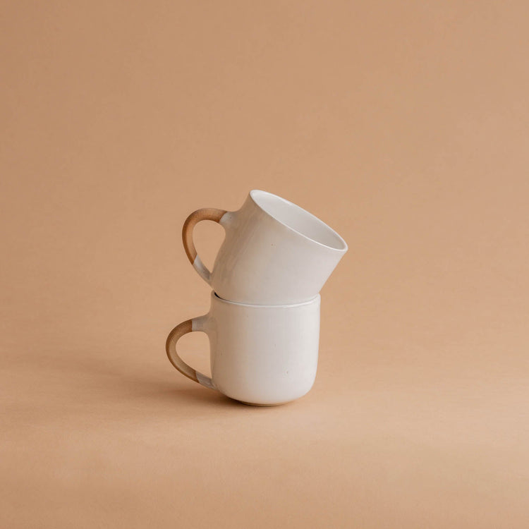 Tasse en grès Blanc