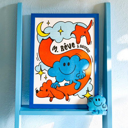 Affiche risographie 'Monsieur Rêve'
