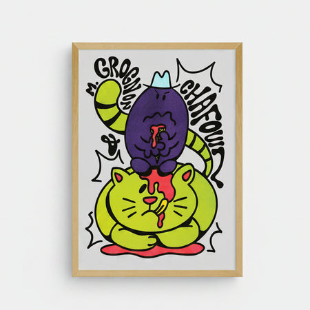 Affiche risographie 'Monsieur Grognon'