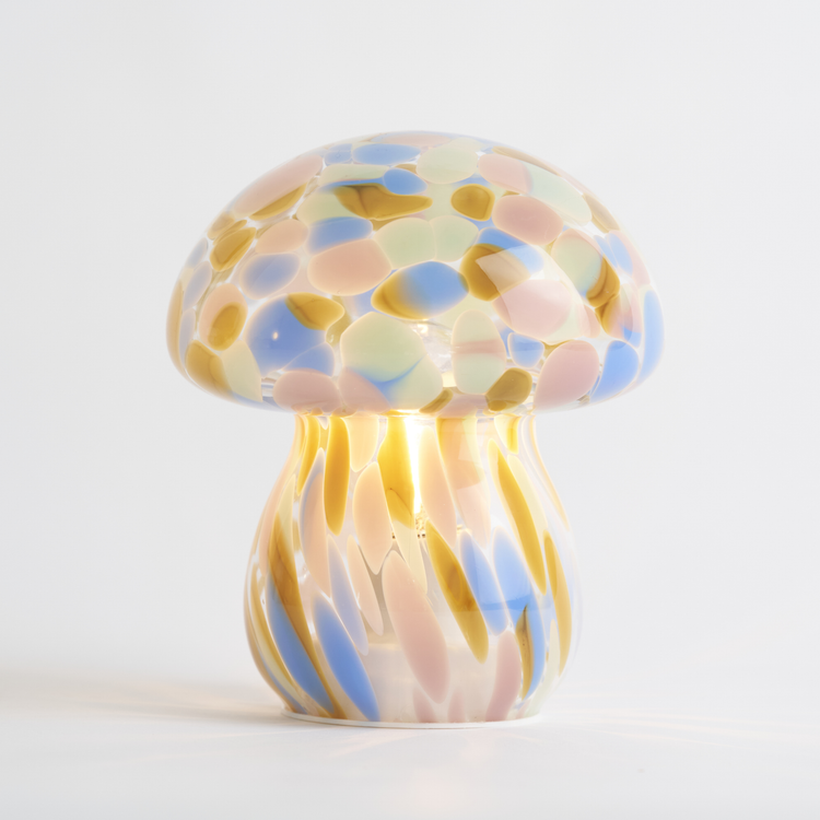 Pastel glass mushroom lamp