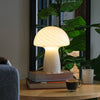 White glass mushroom lamp 
