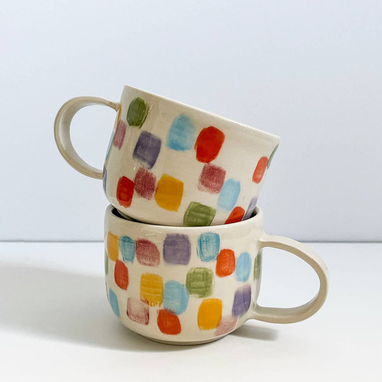 Tasse en céramique dots Arc-en-ciel