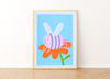 Mini affiche risographie 'Bee'