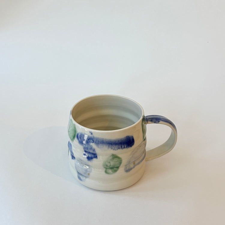 Grande tasse pois bleus et verts