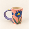 Tasse rose en céramique Fleurs