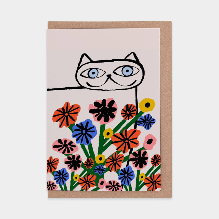 Garden Cat Greeting Card
