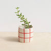 Petite jardinière en céramique grille rouge