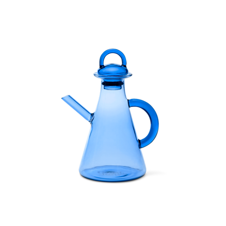 Blue glass oil cruet