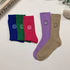 Embroidered Smiley Socks [varied colors]
